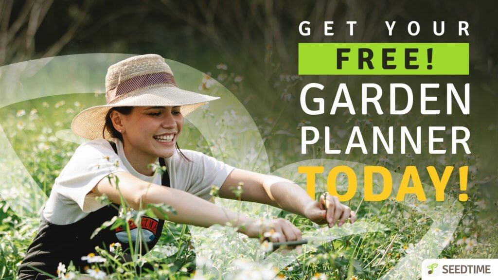 Girl gardening ad to get your free garden planner today.